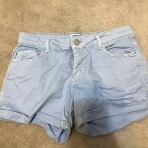 light blue jean shorts